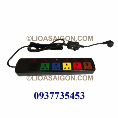 Ổ cắm điện LiOA 6 lỗ 3 chấu tích hợp chống giật 6DOF33N-CG